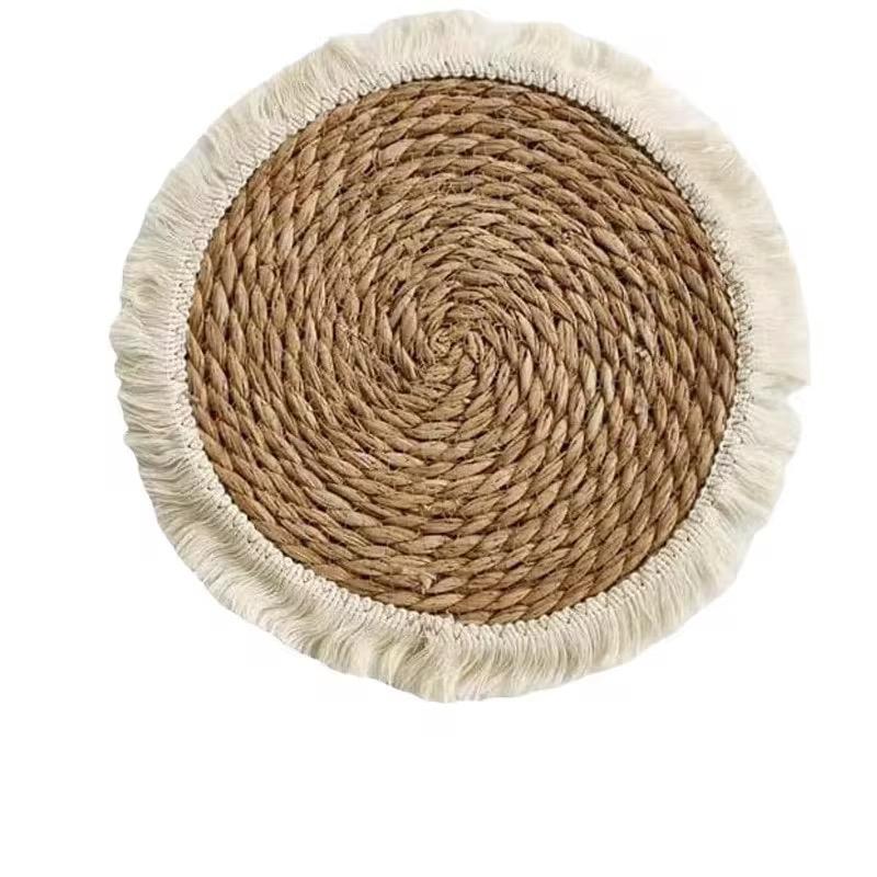 قاعدة أكواب/أطباق دائرية-Round Woven Straw Placemat