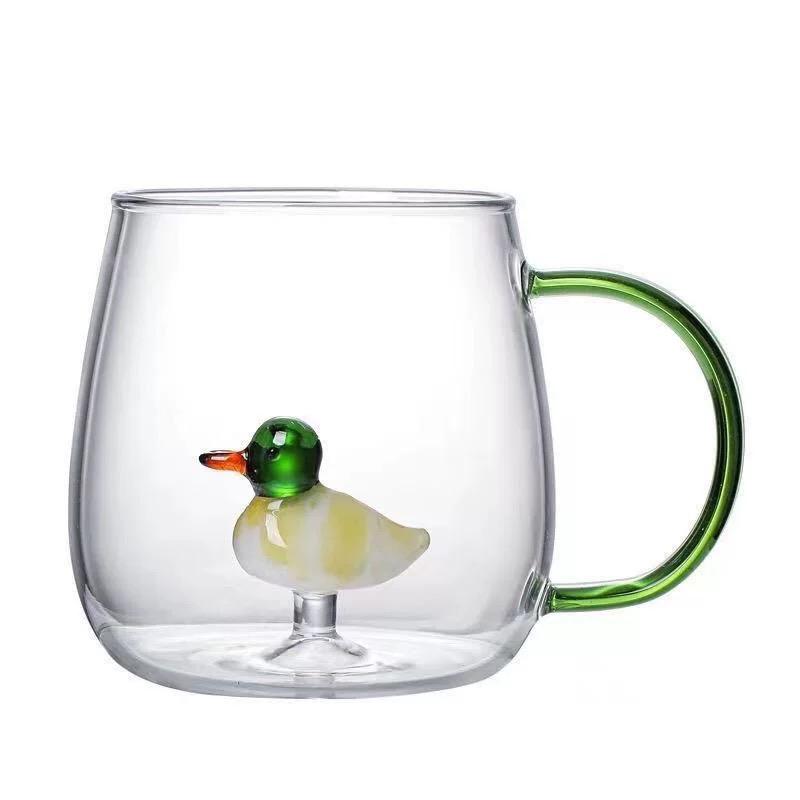 3d animal Glass cup- كوب زجاجي بداخله حيوان