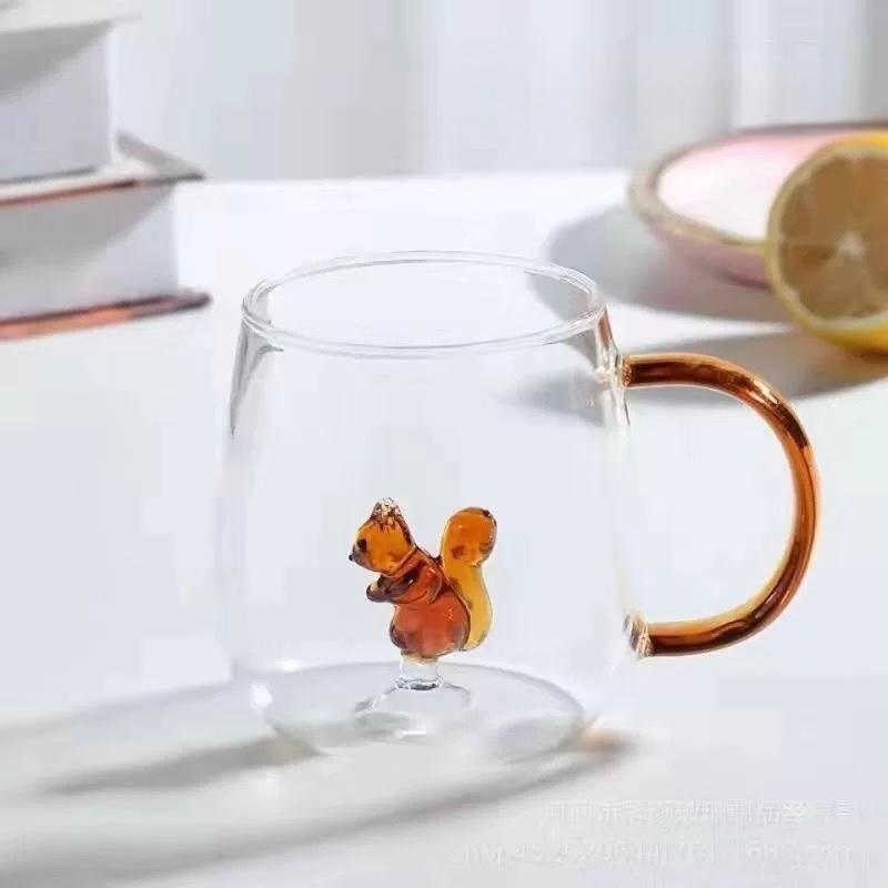 3d animal Glass cup- كوب زجاجي بداخله حيوان