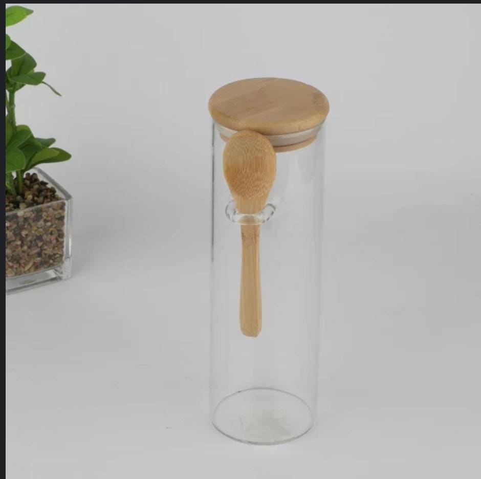 Glass jar with spoon- مرطبان زجاجي مع ملعقه