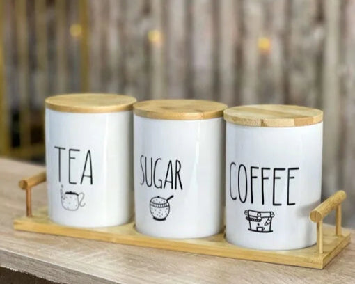 Coffe candy jar 3pcs/ طقم برطمانات 3 قطع