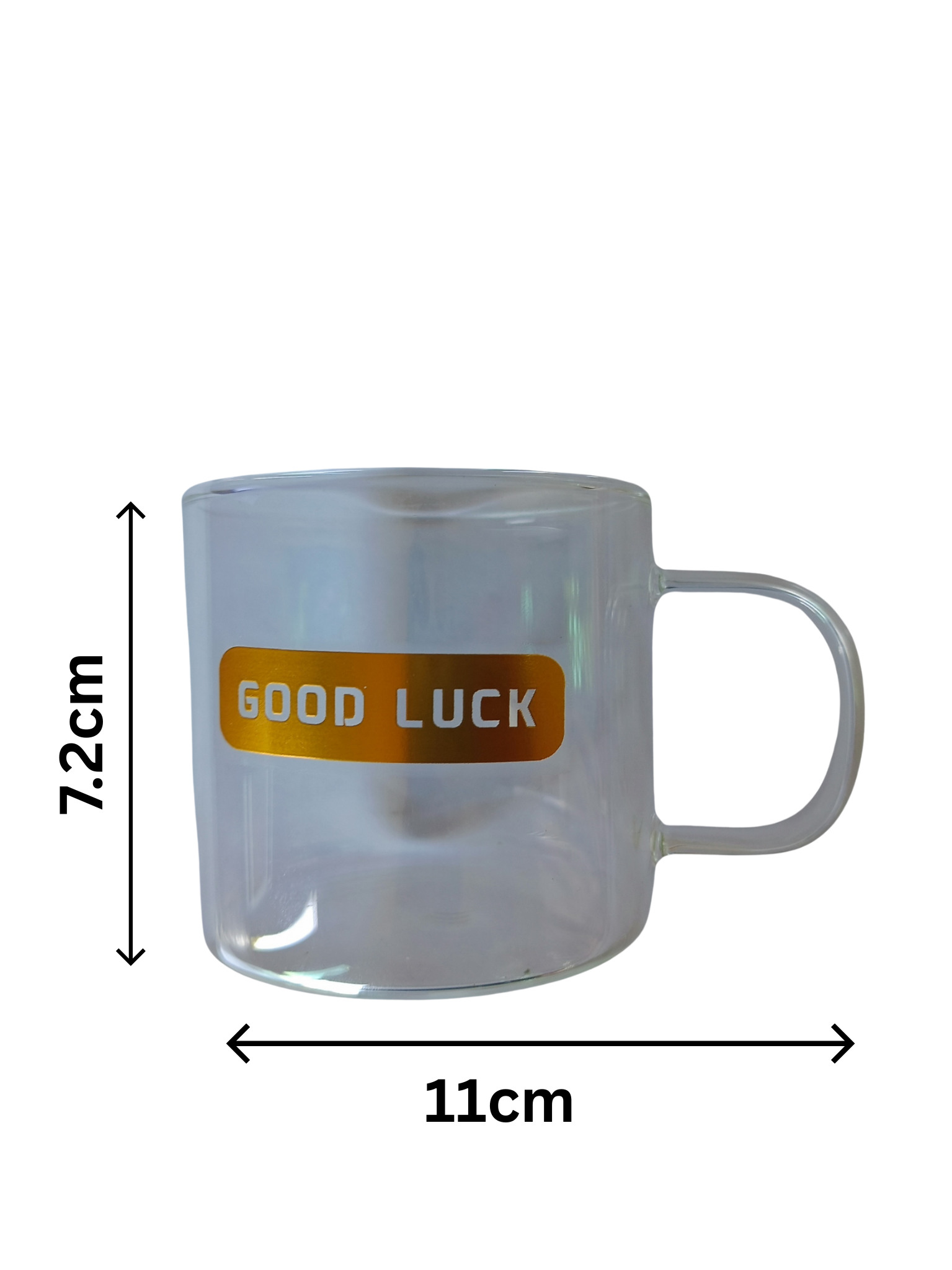 Glass Mug with Wooden Saucer & Spoon / كوب زجاجي مع صحن خشبي وملعقة