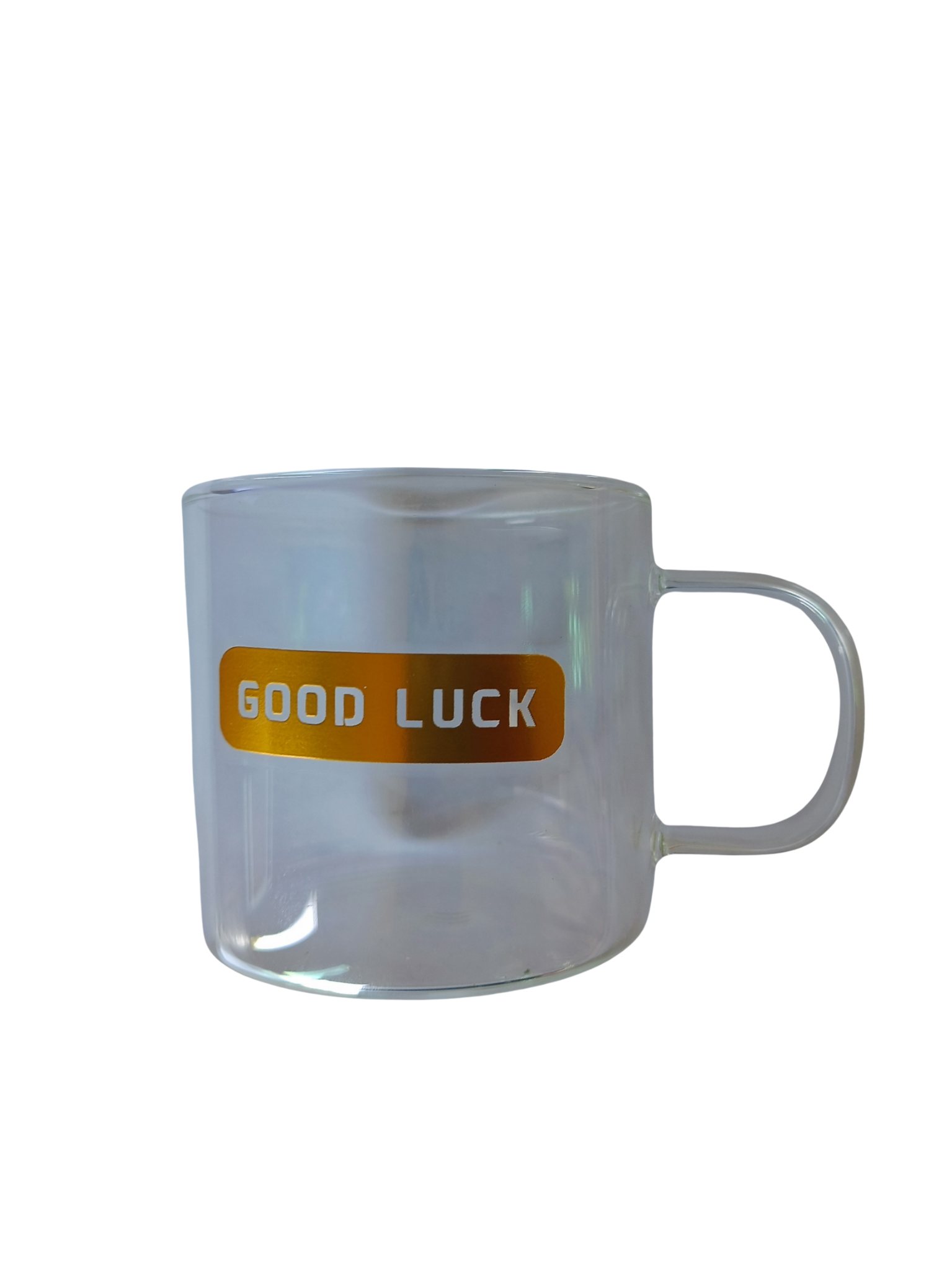 Glass Mug with Wooden Saucer & Spoon / كوب زجاجي مع صحن خشبي وملعقة