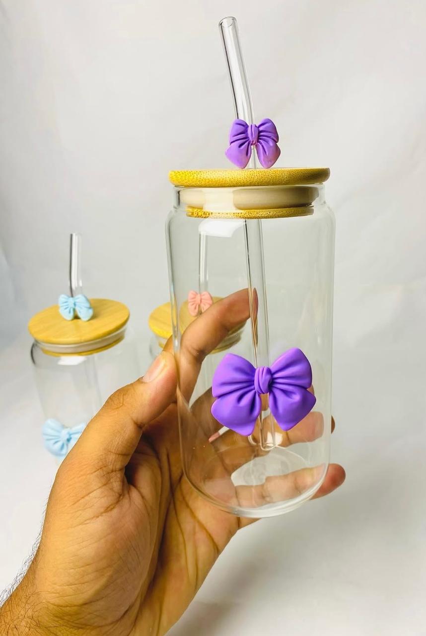 Glass cup with butterfly-كوب زجاجي مع فراشة