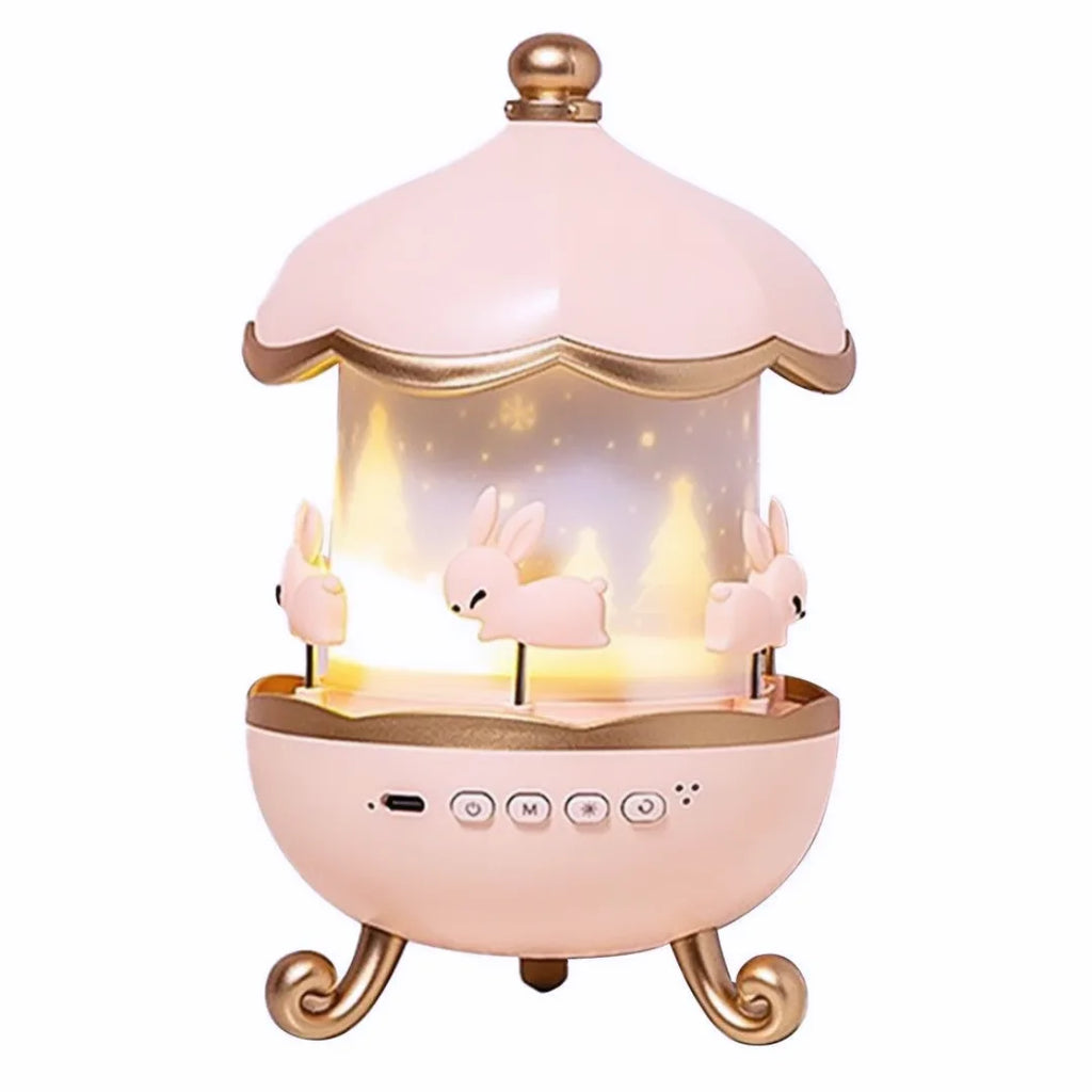 Magical Rotating Bunny Carousel Night Light Projector