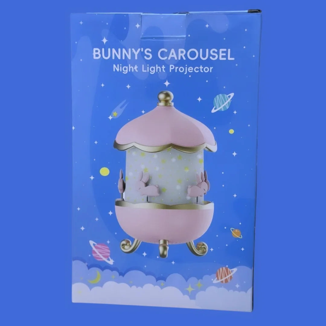 Magical Rotating Bunny Carousel Night Light Projector