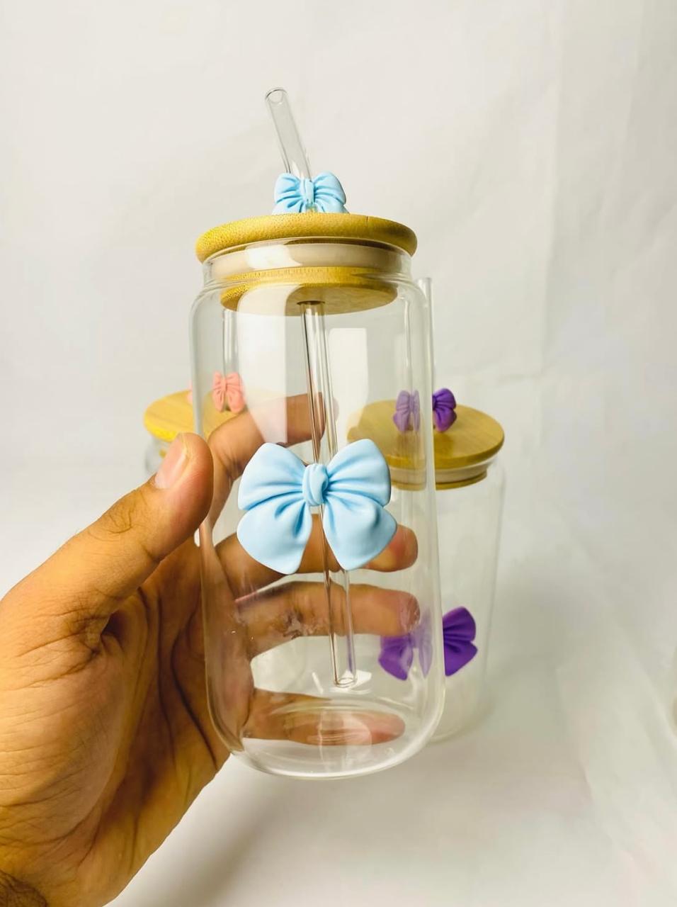 Glass cup with butterfly-كوب زجاجي مع فراشة
