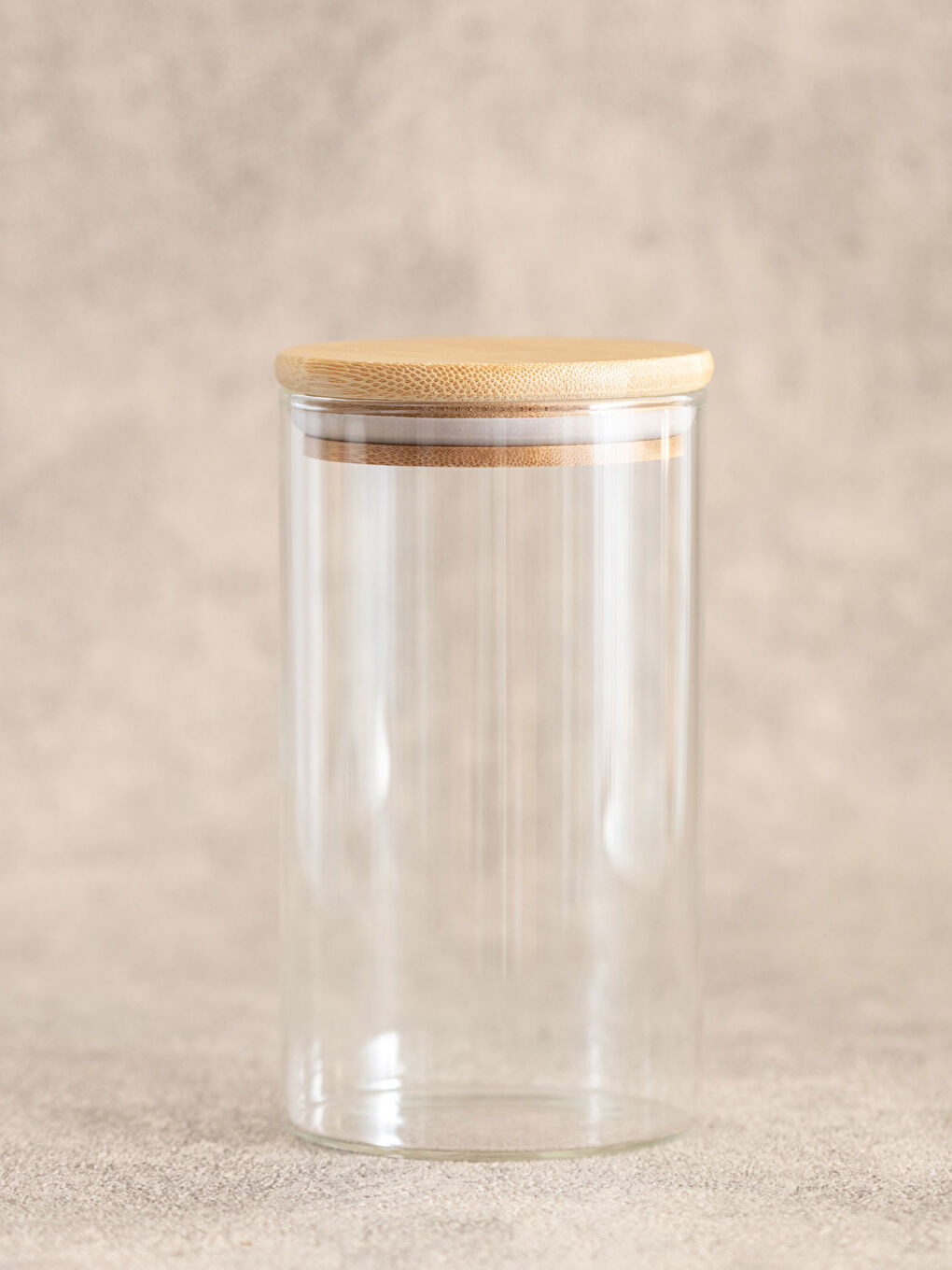 Clear Glass Jar 12 cm-وعاء زجاجي شفاف