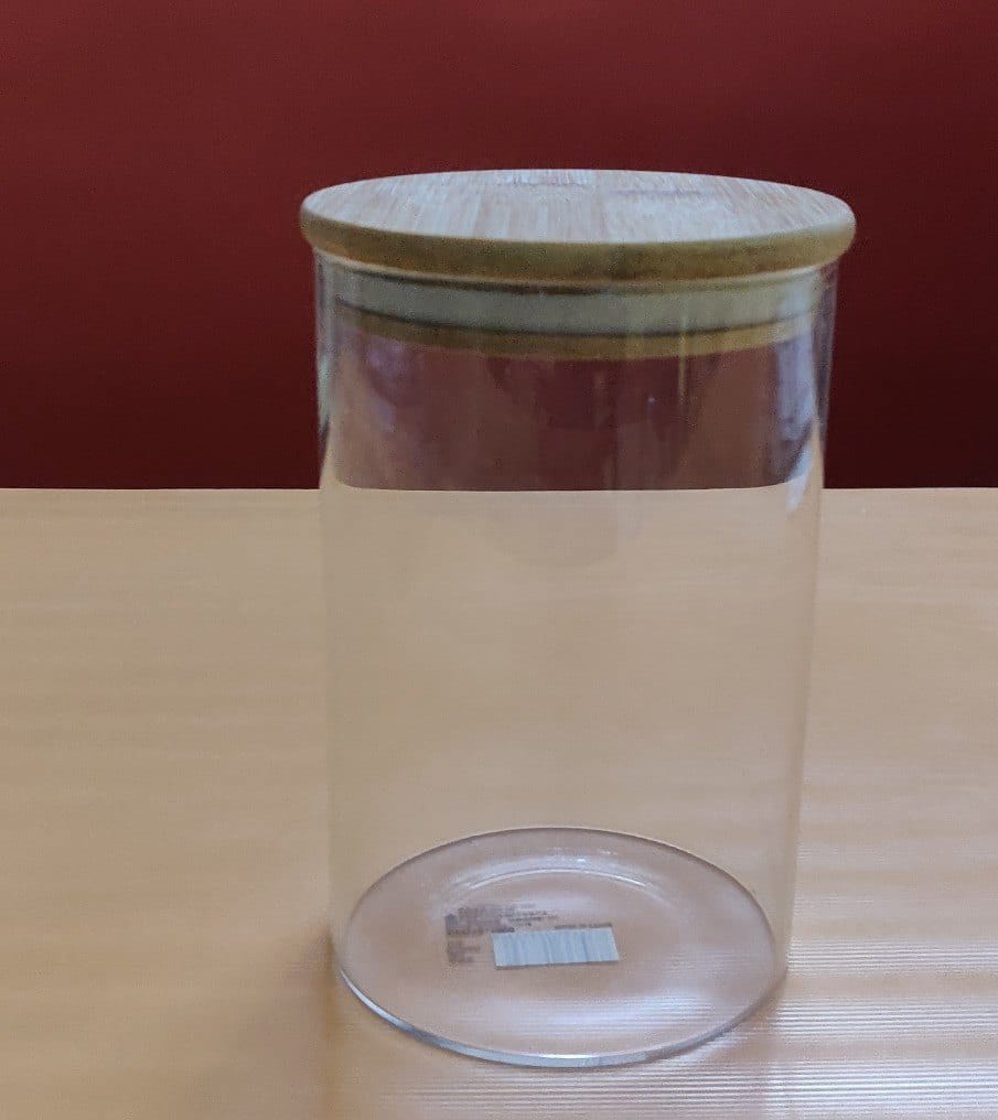 Clear Glass Jar 12 cm-وعاء زجاجي شفاف