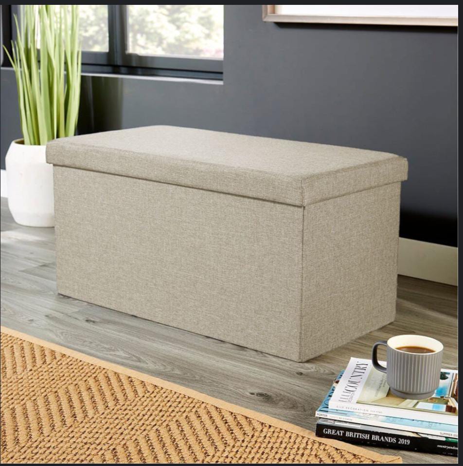 Foldable storage ottoman bench