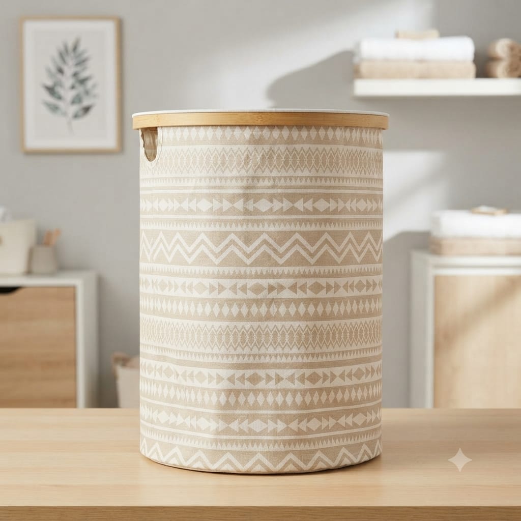 Patterned Fabric Laundry Basket – سلة غسيل قماش مزخرفة