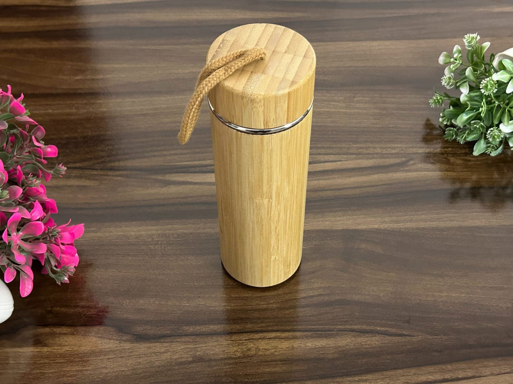 Bamboo Lid Thermos-ترموس بغطاء من البامبو ومصفاة شاي داخلية