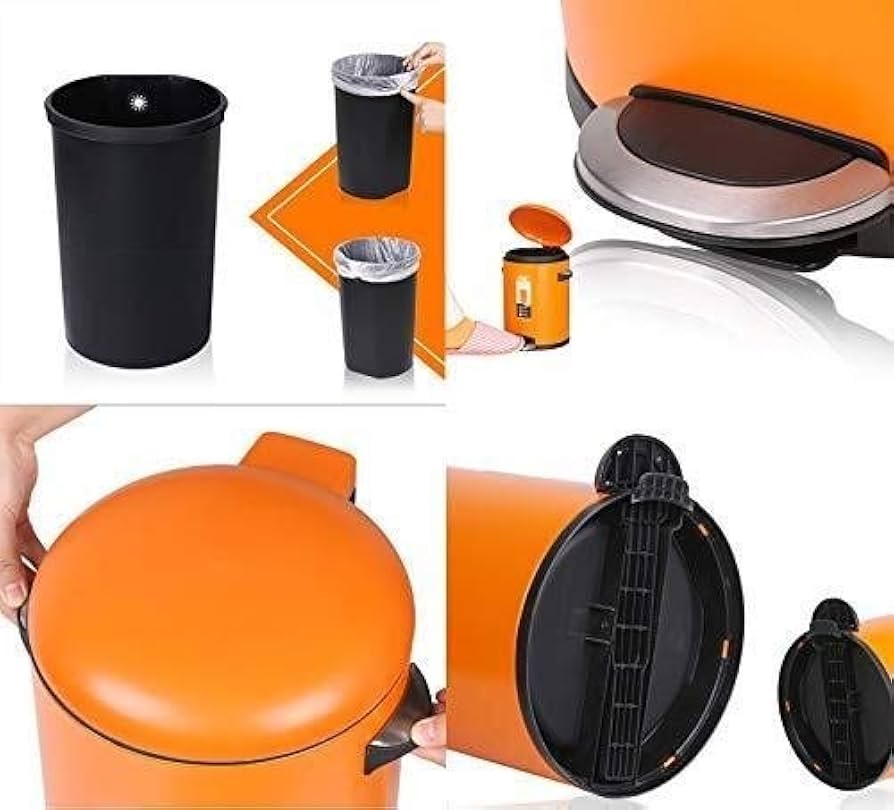 Luxury Mute Waste Bin - 8L Soft Close & Fingerprint Proof-سلة -مهملات