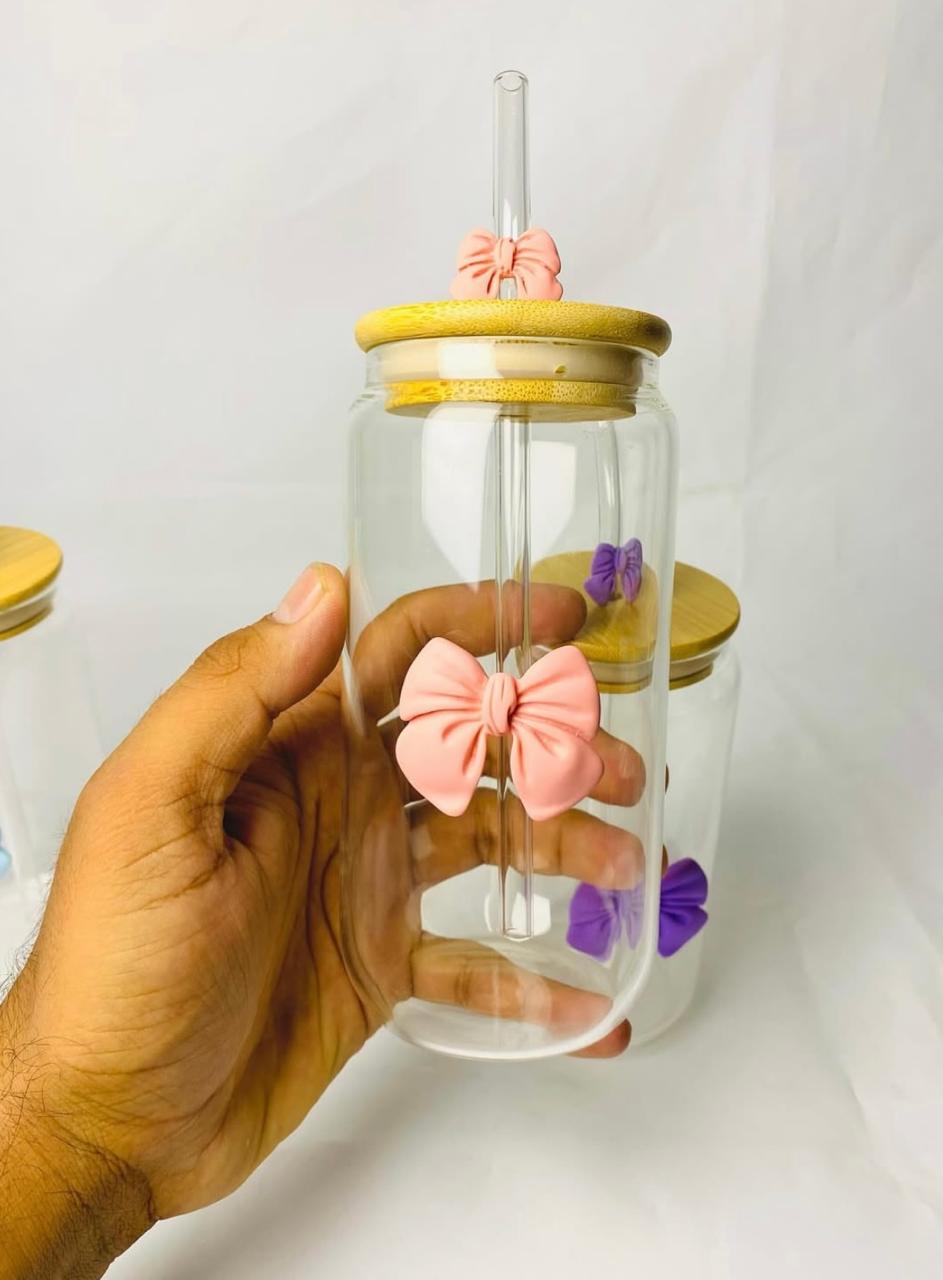 Glass cup with butterfly-كوب زجاجي مع فراشة