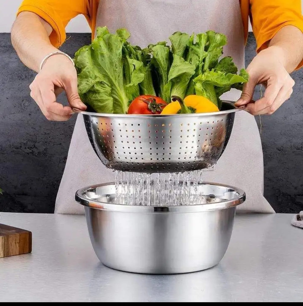 Bowl with strainer - جاط مع مصفاة