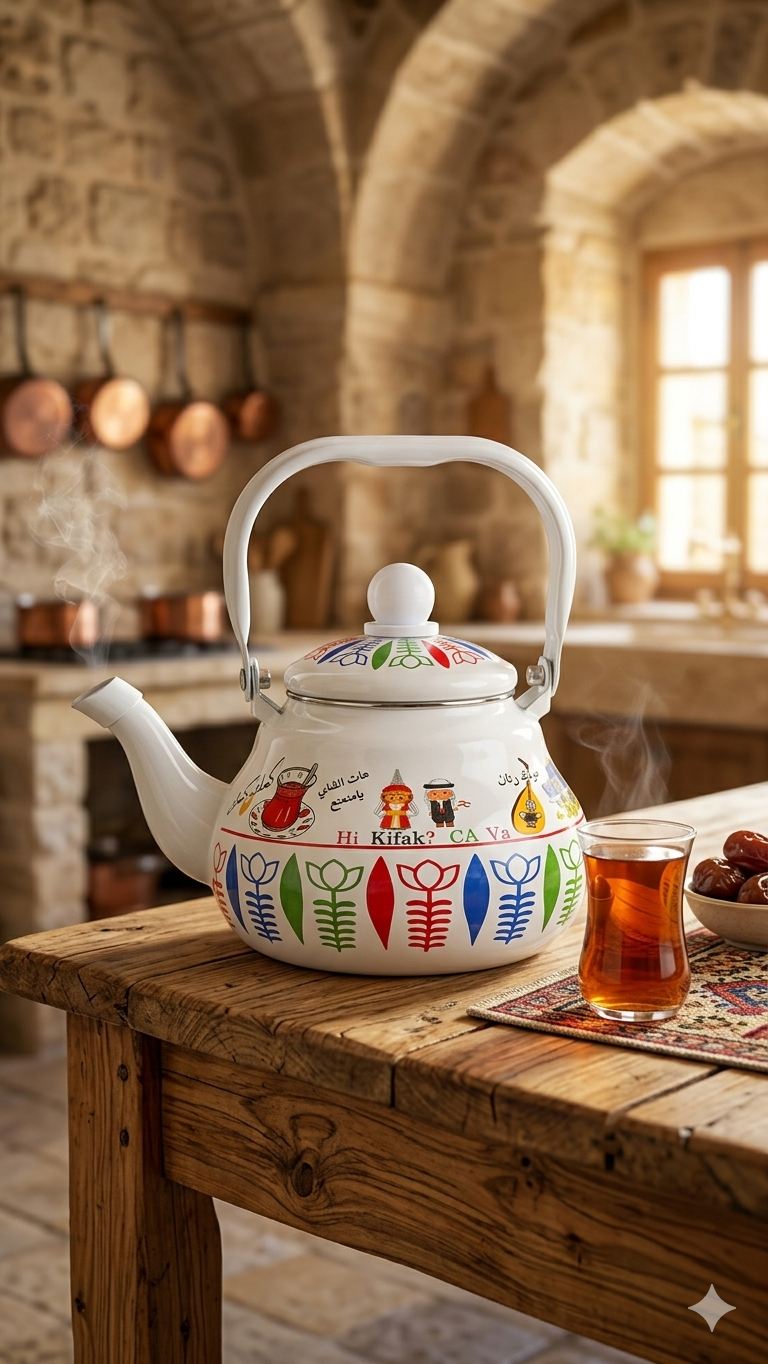 Badawi tea pot إبريق شاي بنقشة بداويه