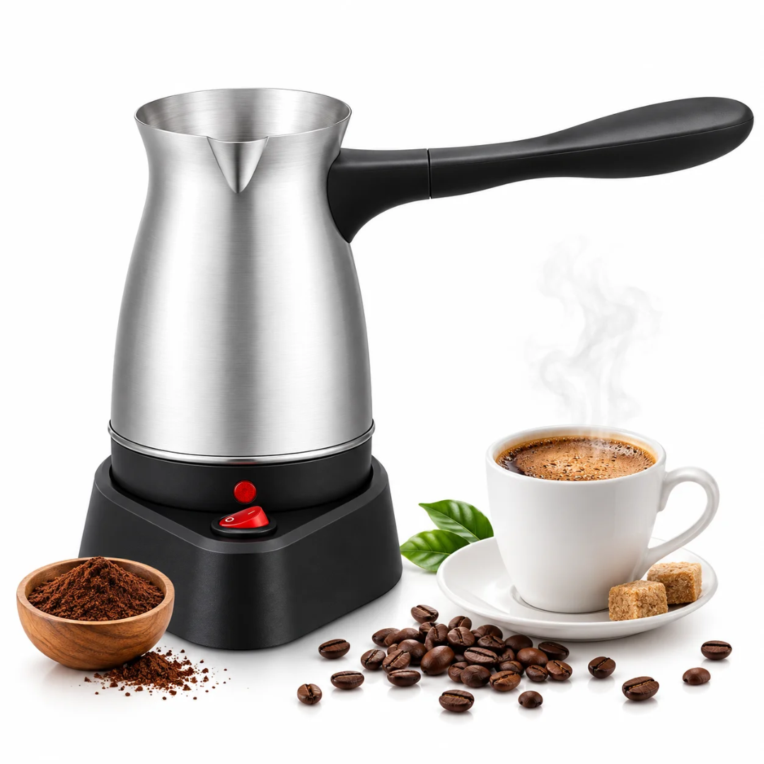 Electric stainless steel coffe kettle - غلاية قهوة كهربائيه ستانلس ستيل