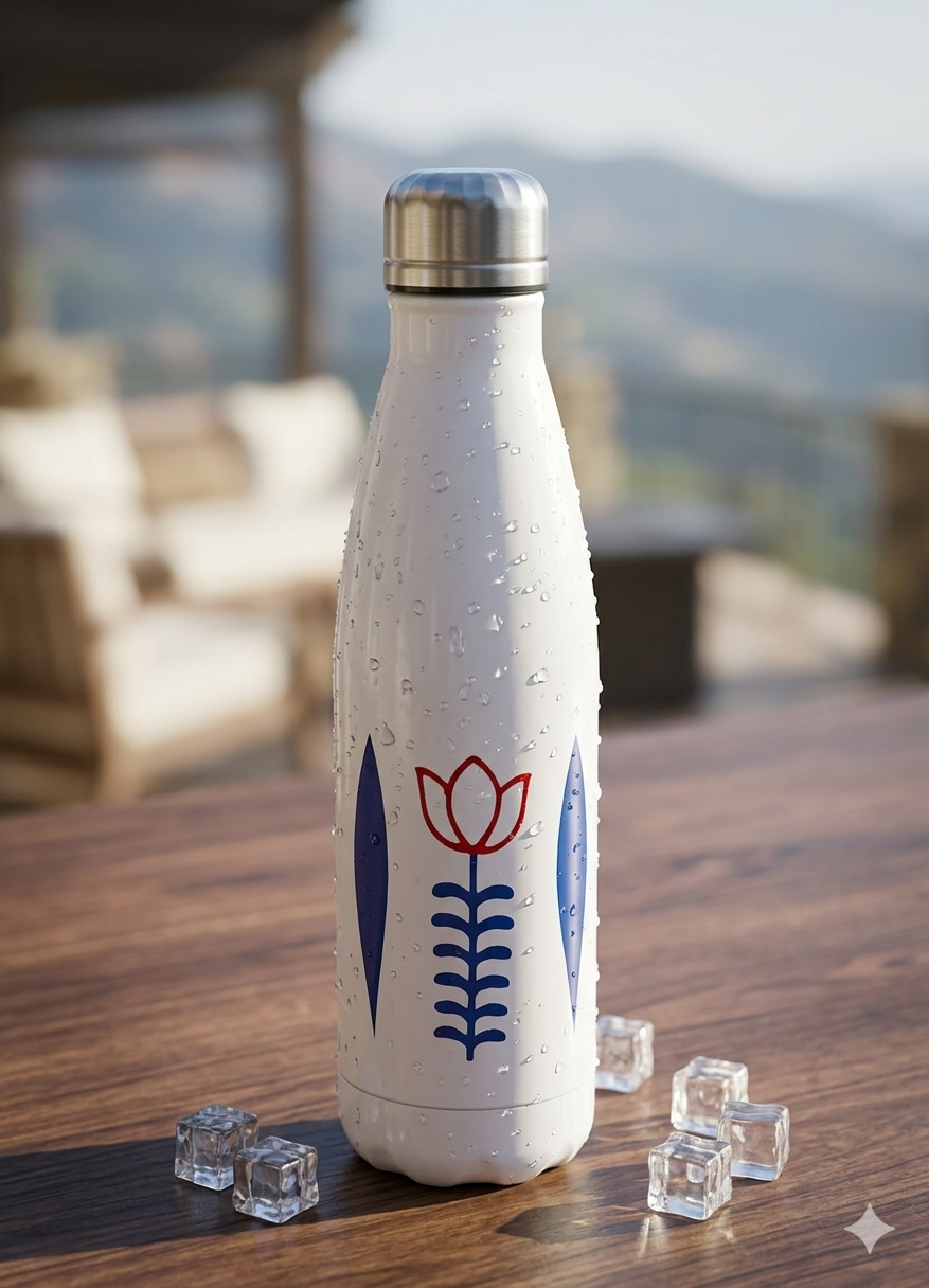 Stainless steel lebanese water bottle - قنينة ماء ستانلس ستيل لبنانيه