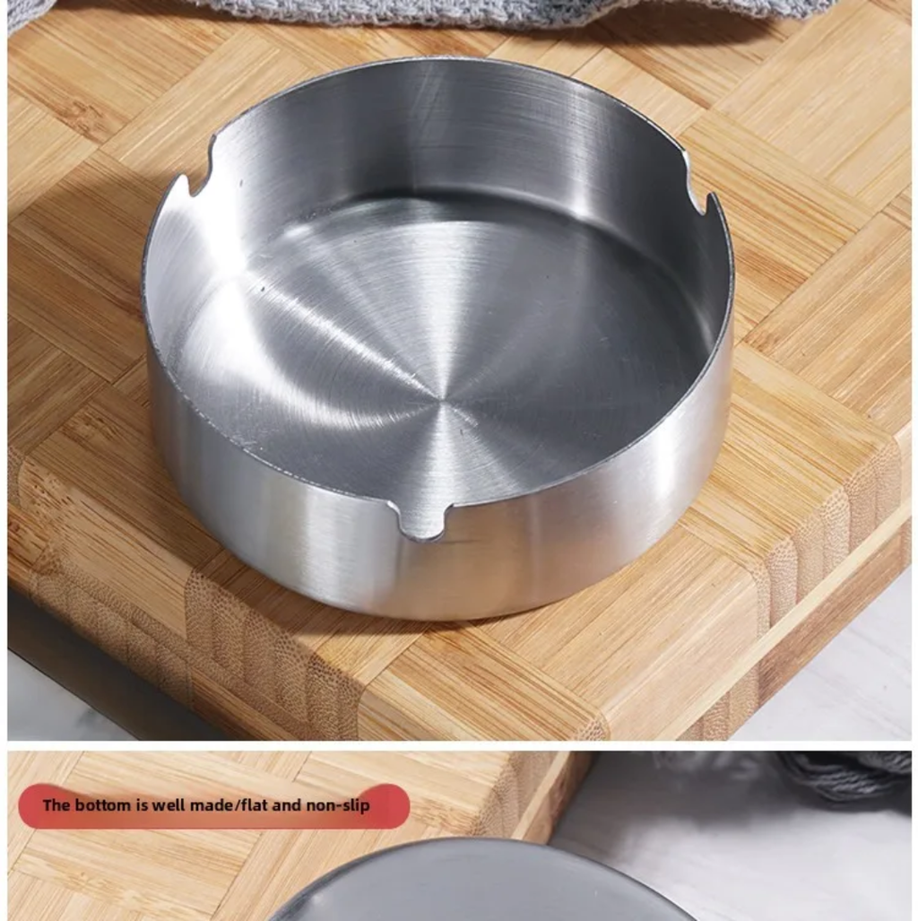 Stainless steel ashtray - منفضة ستانلس ستيل