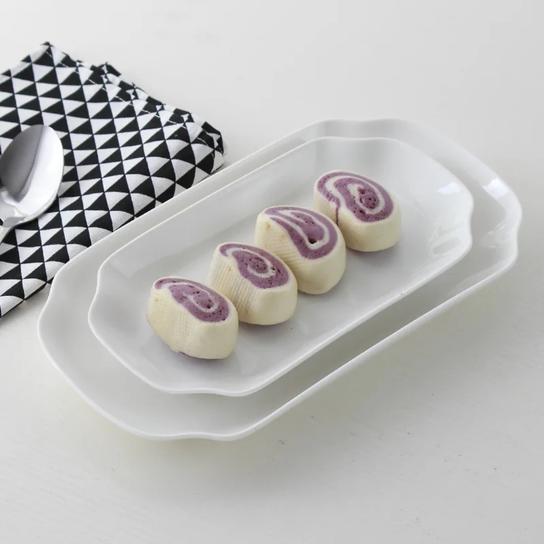 White octogonal dish- جاط أبيض مثمن