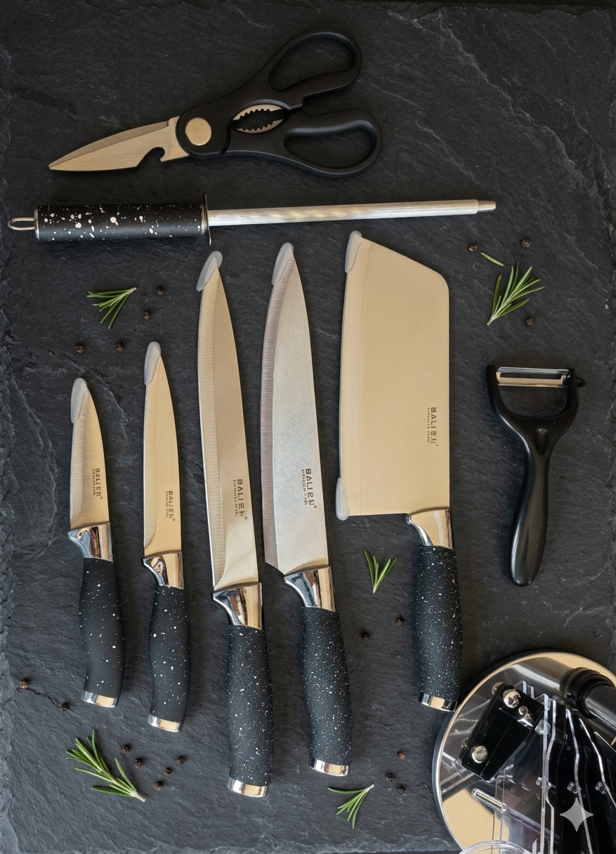 Knife set with stand - طقم سكاكين مع ستاند
