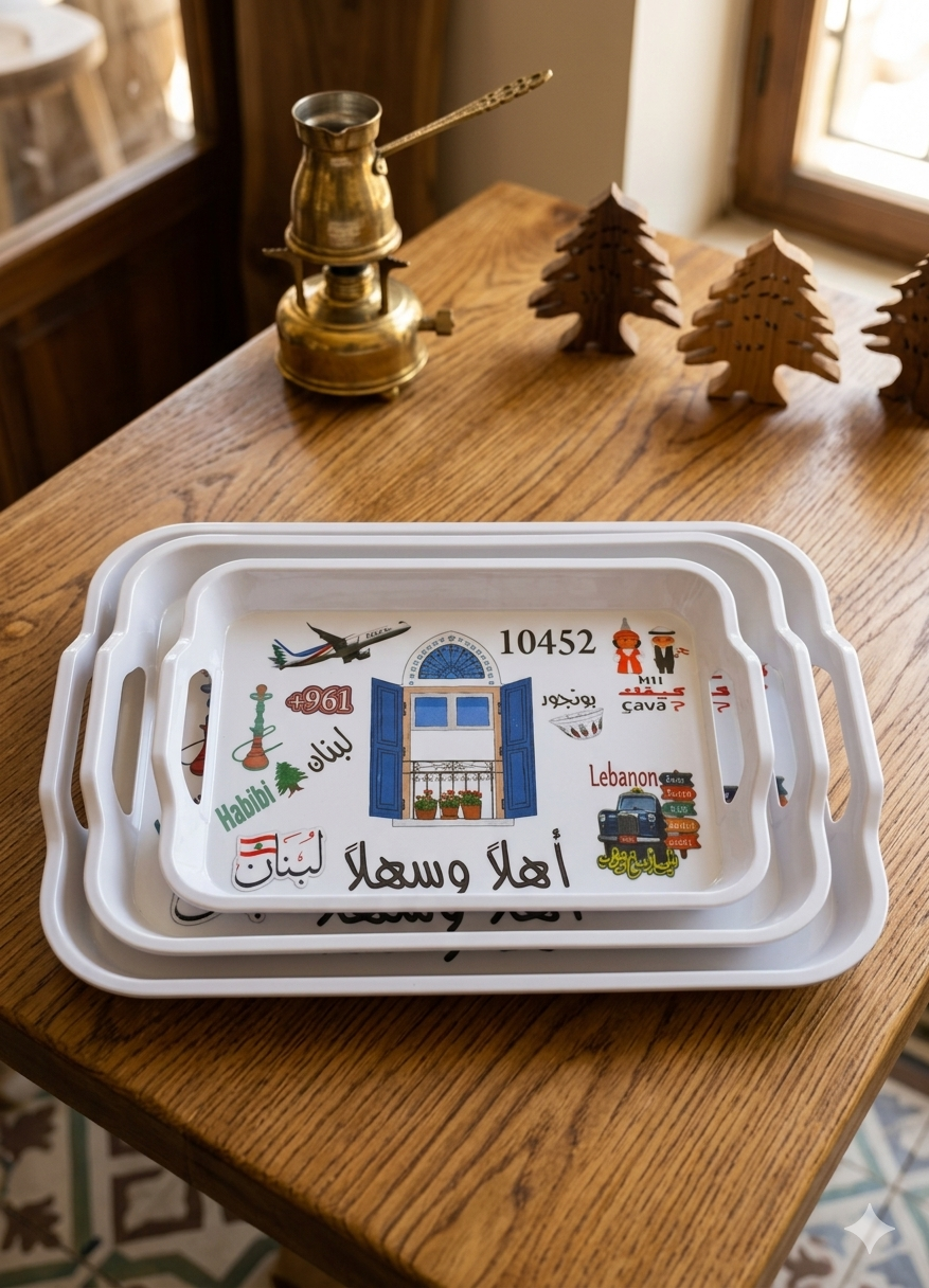 3 pcs lebanese tray - ٣ قطع صواني لبنانيه