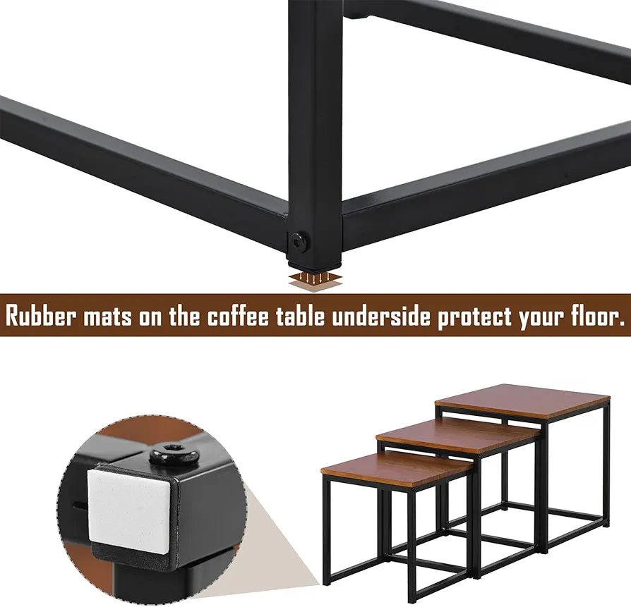 Set of 3pcs square Tables- طقم طاولات مربع ٣ قطع