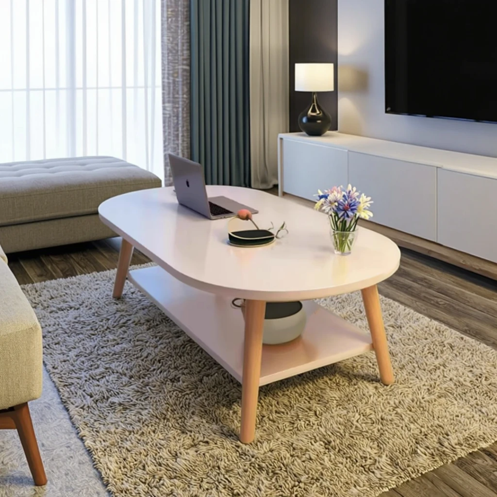 Oval wooden table - طاوله خشبية بيضاوية