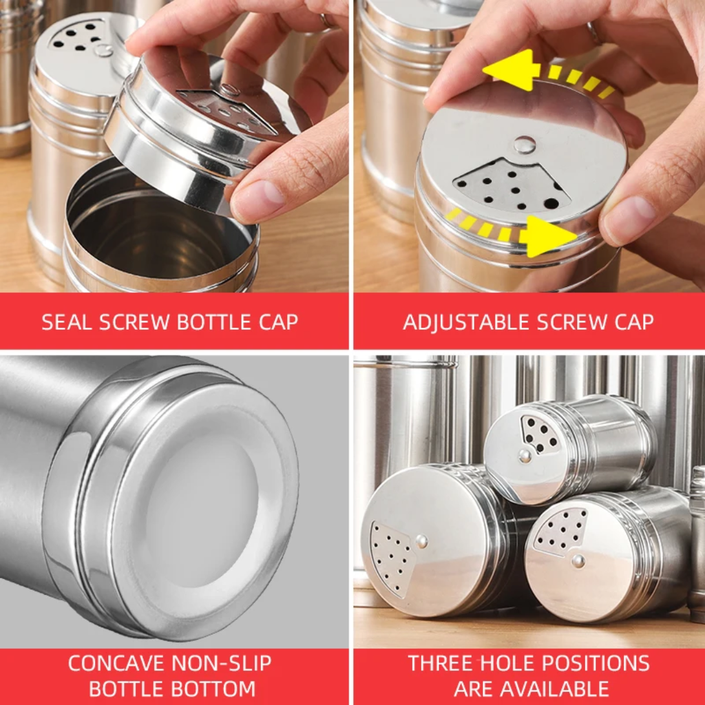 Stainless steel salt shaker مملحه و مبهره ستانلس ستيل