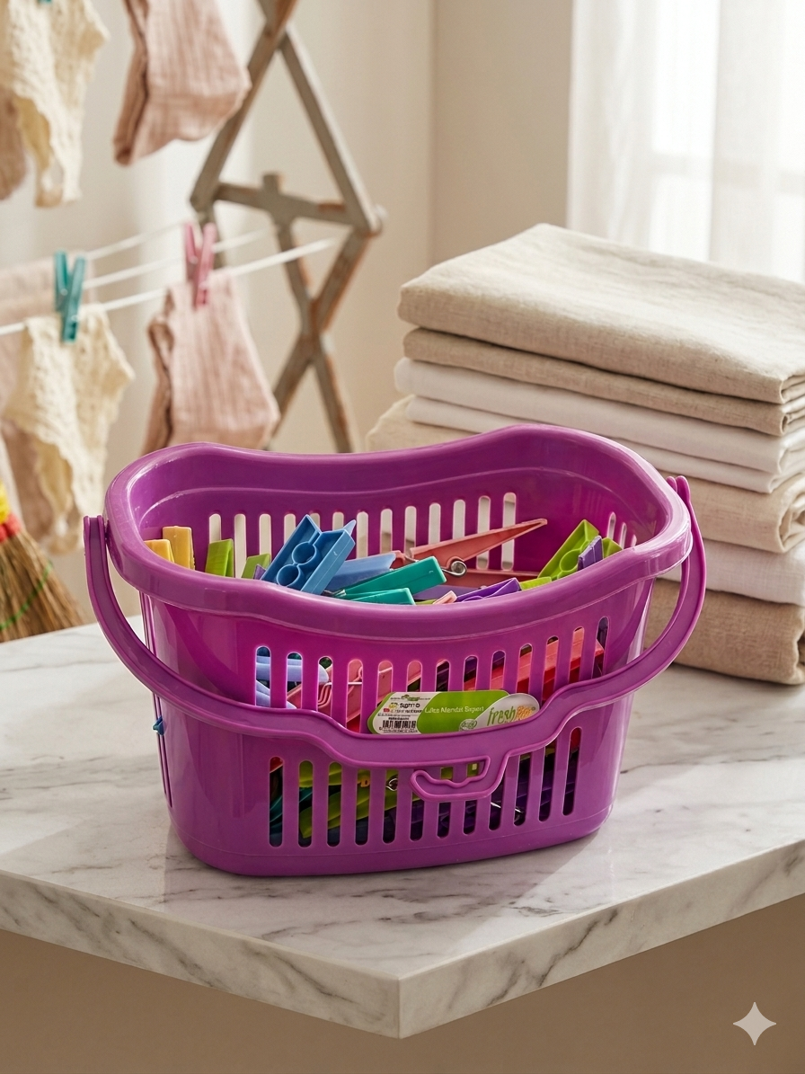 FreshLife Clothes tweezers basket- سلة ملاقط الغسيل