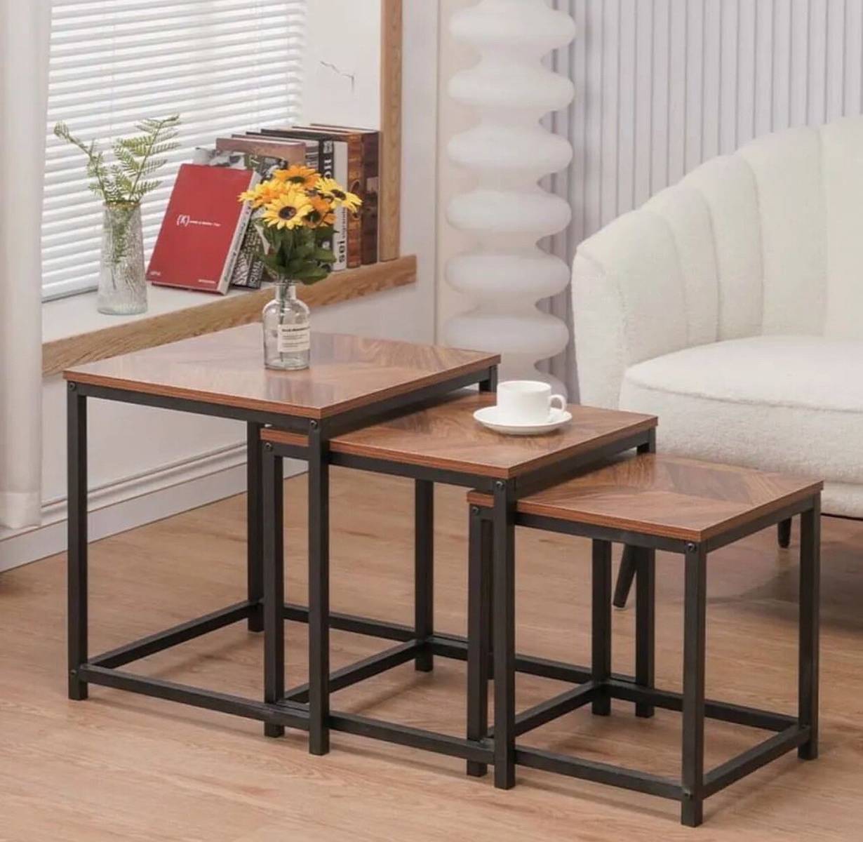 Set of 3pcs square Tables- طقم طاولات مربع ٣ قطع