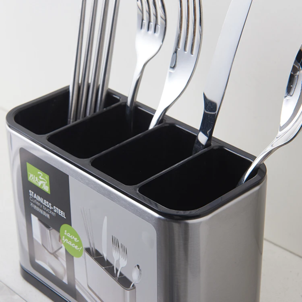 Stainless steel Cutlery bucket - منظم ستانلس ستيل