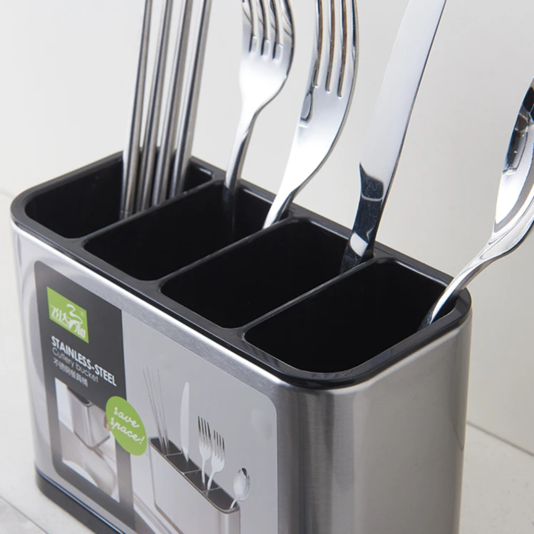 Stainless steel Cutlery bucket - منظم ستانلس ستيل