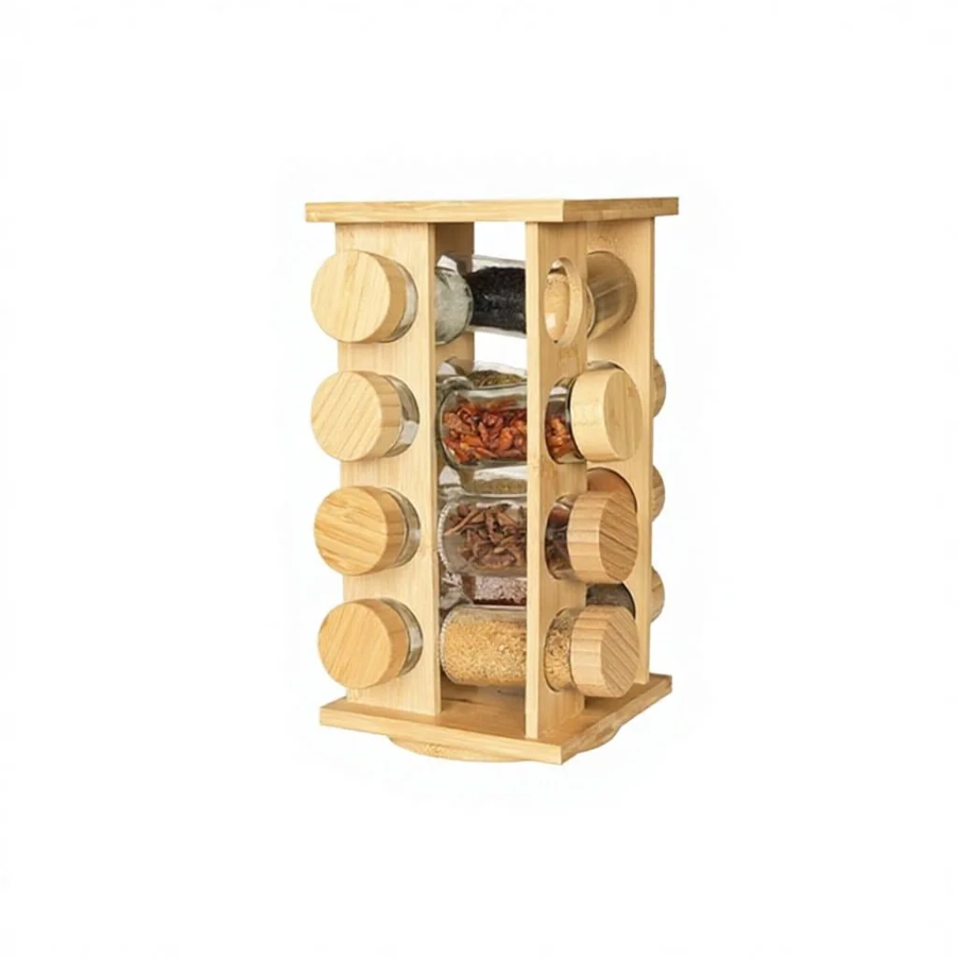Bamboo spice rack - طقم بهارات بامبو