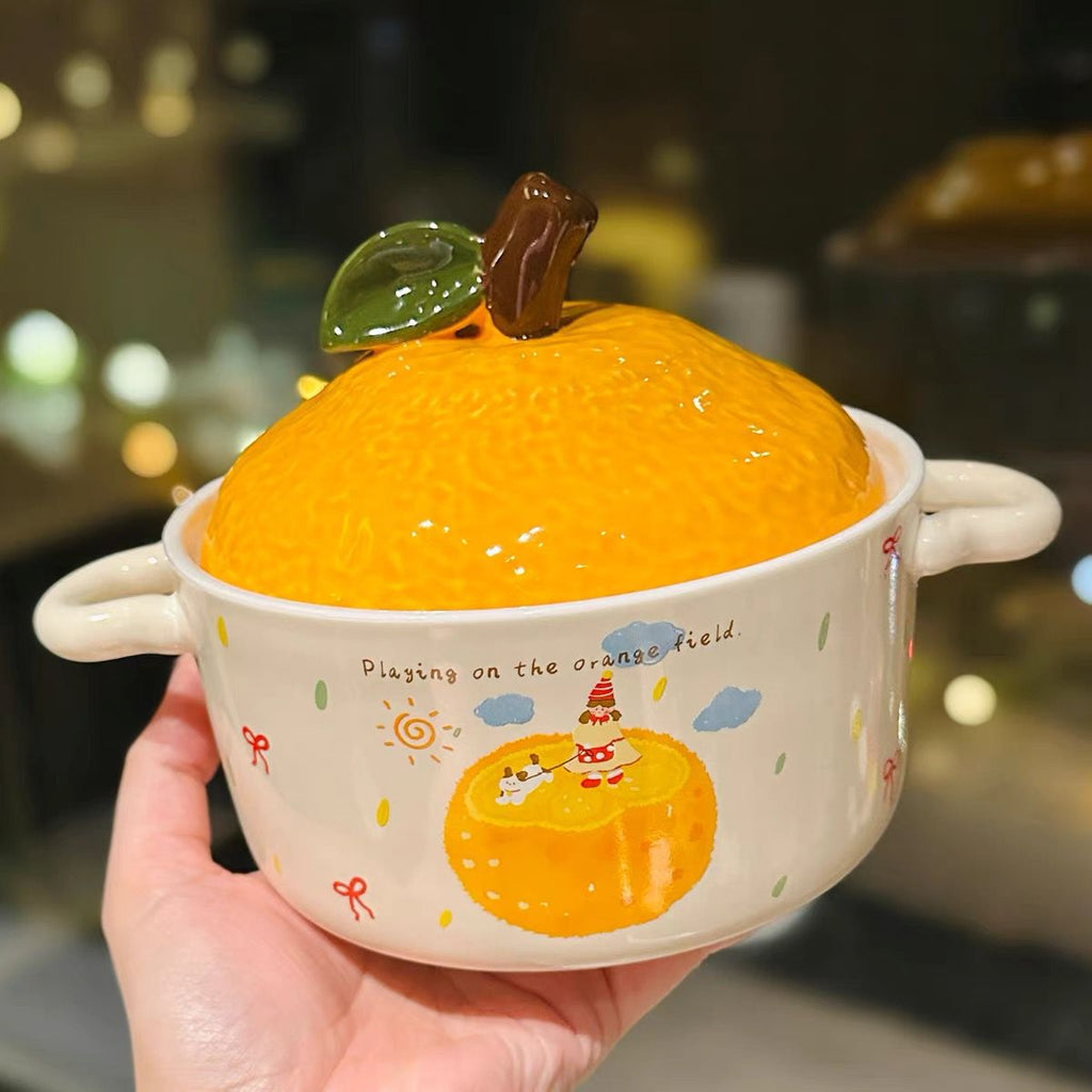 Glass Orange pot - طنجره زجاج