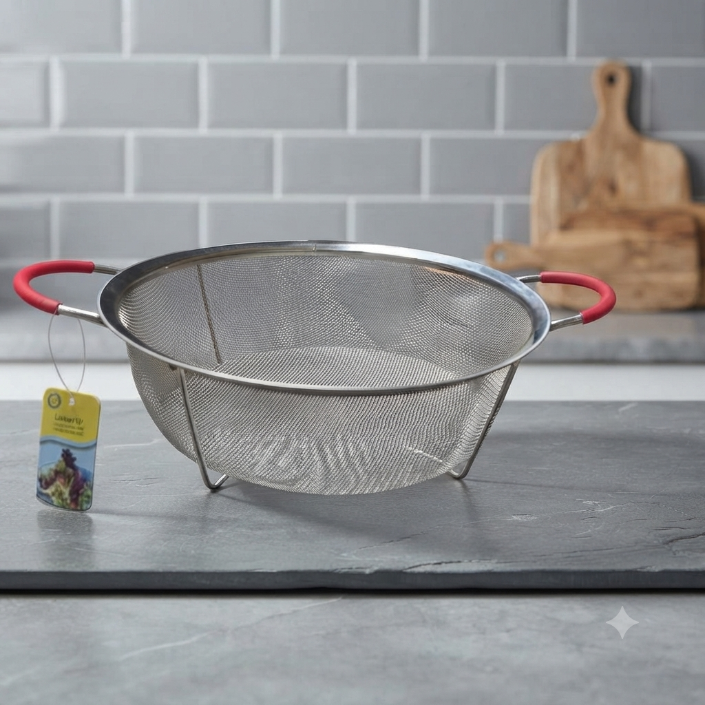 Stainless steel Strainer with handle -مصفاة ستانلس ستيل مع يد