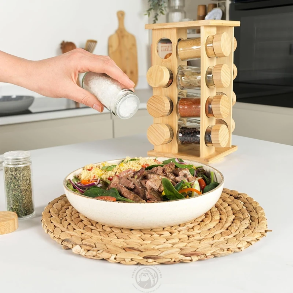 Bamboo spice rack - طقم بهارات بامبو
