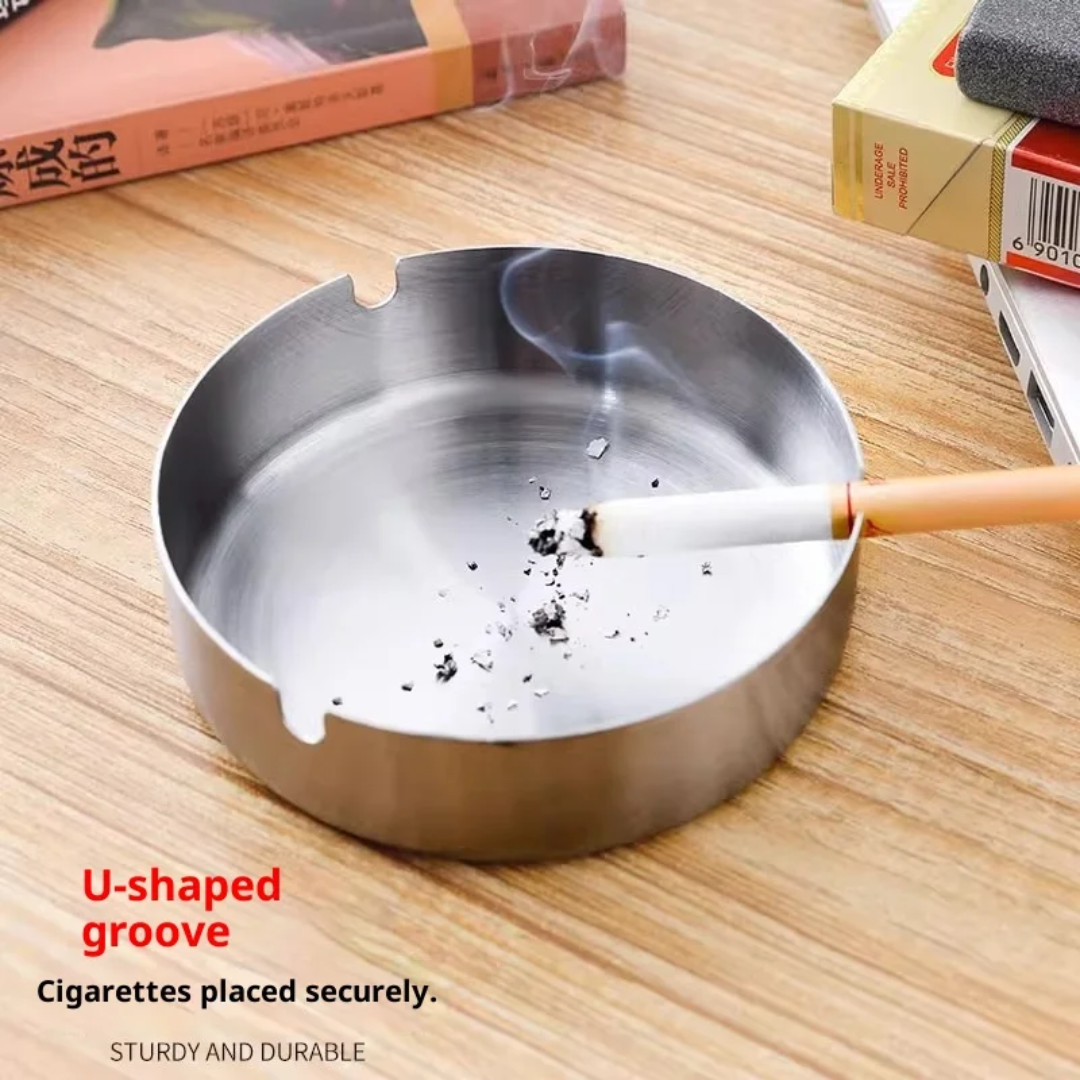 Stainless steel ashtray - منفضة ستانلس ستيل