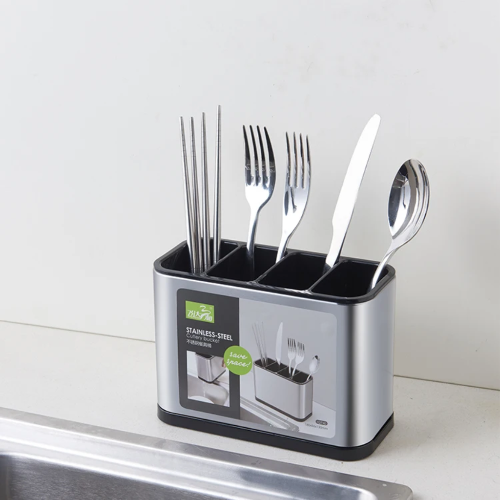 Stainless steel Cutlery bucket - منظم ستانلس ستيل