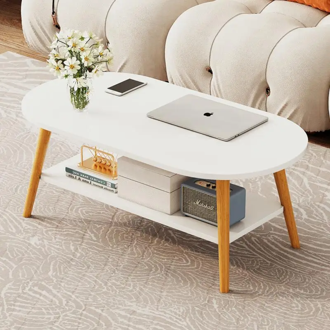 Oval wooden table - طاوله خشبية بيضاوية