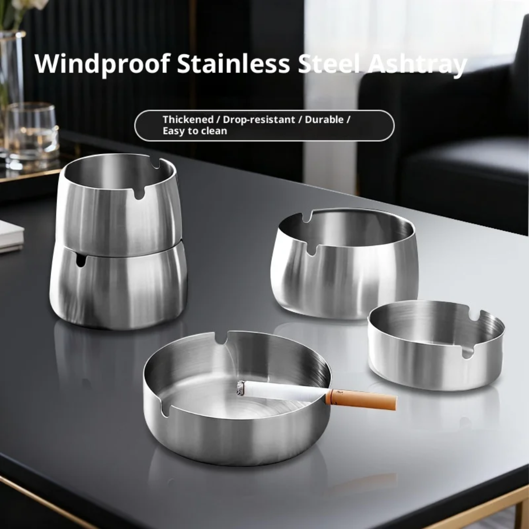 Stainless steel ashtray - منفضة ستانلس ستيل