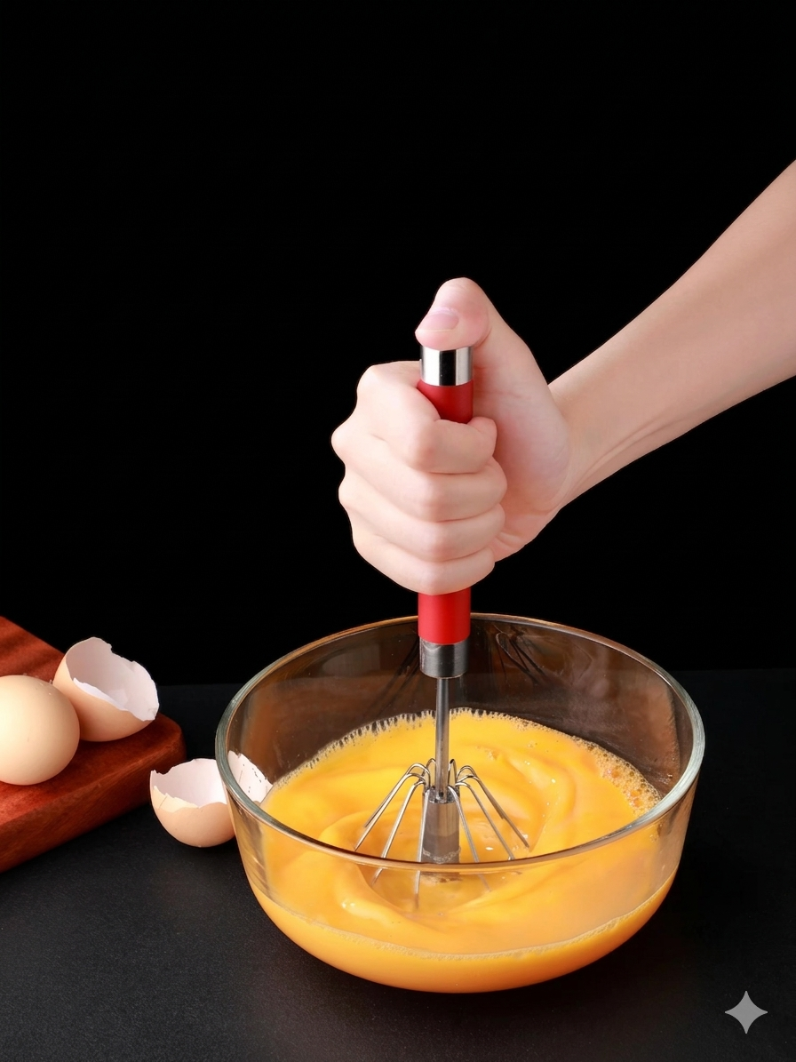 Stainless Steel Push Whisk - خفاق كبس ستانلس ستيل