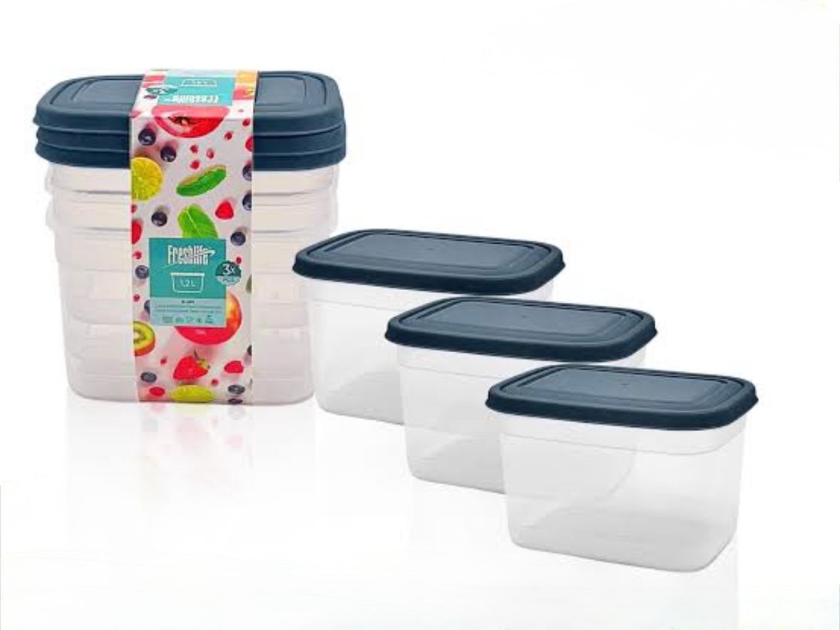 3pcs classy rectangular deep storage box 2.3L-تبروير مستطيل غميق 2.3L