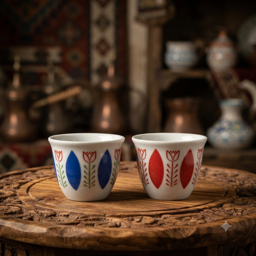 6pcs Jumbo colored cup -فنجان كبير ملون