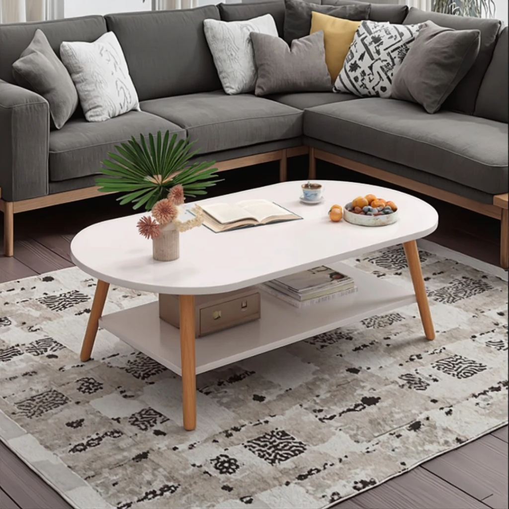 Oval wooden table - طاوله خشبية بيضاوية