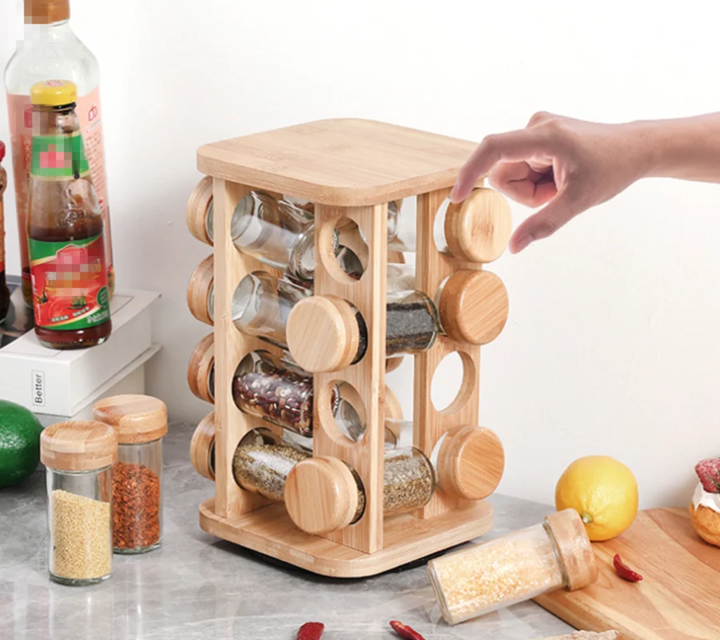 Bamboo spice rack - طقم بهارات بامبو