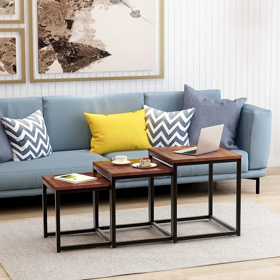 Set of 3pcs square Tables- طقم طاولات مربع ٣ قطع