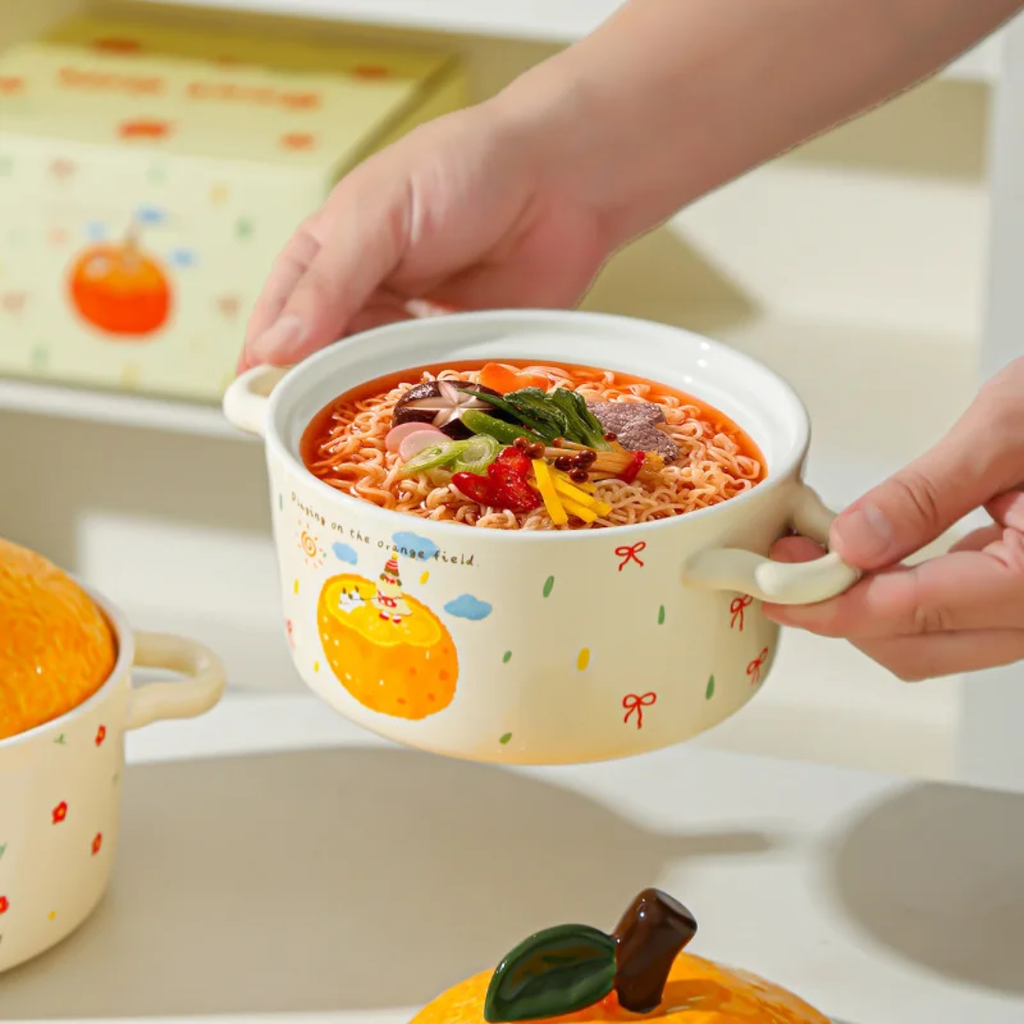 Glass Orange pot - طنجره زجاج