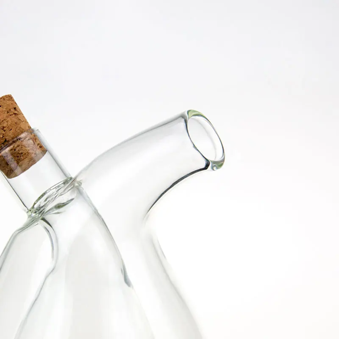 2-in-1 Oil & Vinegar Glass Bottle-زجاجة زيت وخل 2 في 1