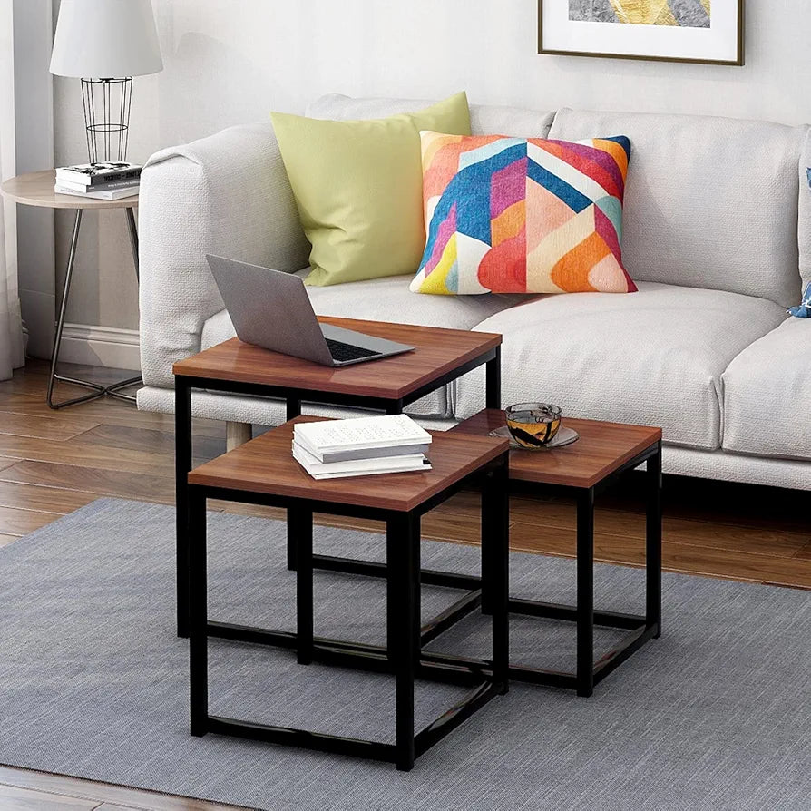 Set of 3pcs square Tables- طقم طاولات مربع ٣ قطع